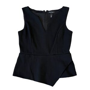White House Black Market Black V-Neck Top Size 8